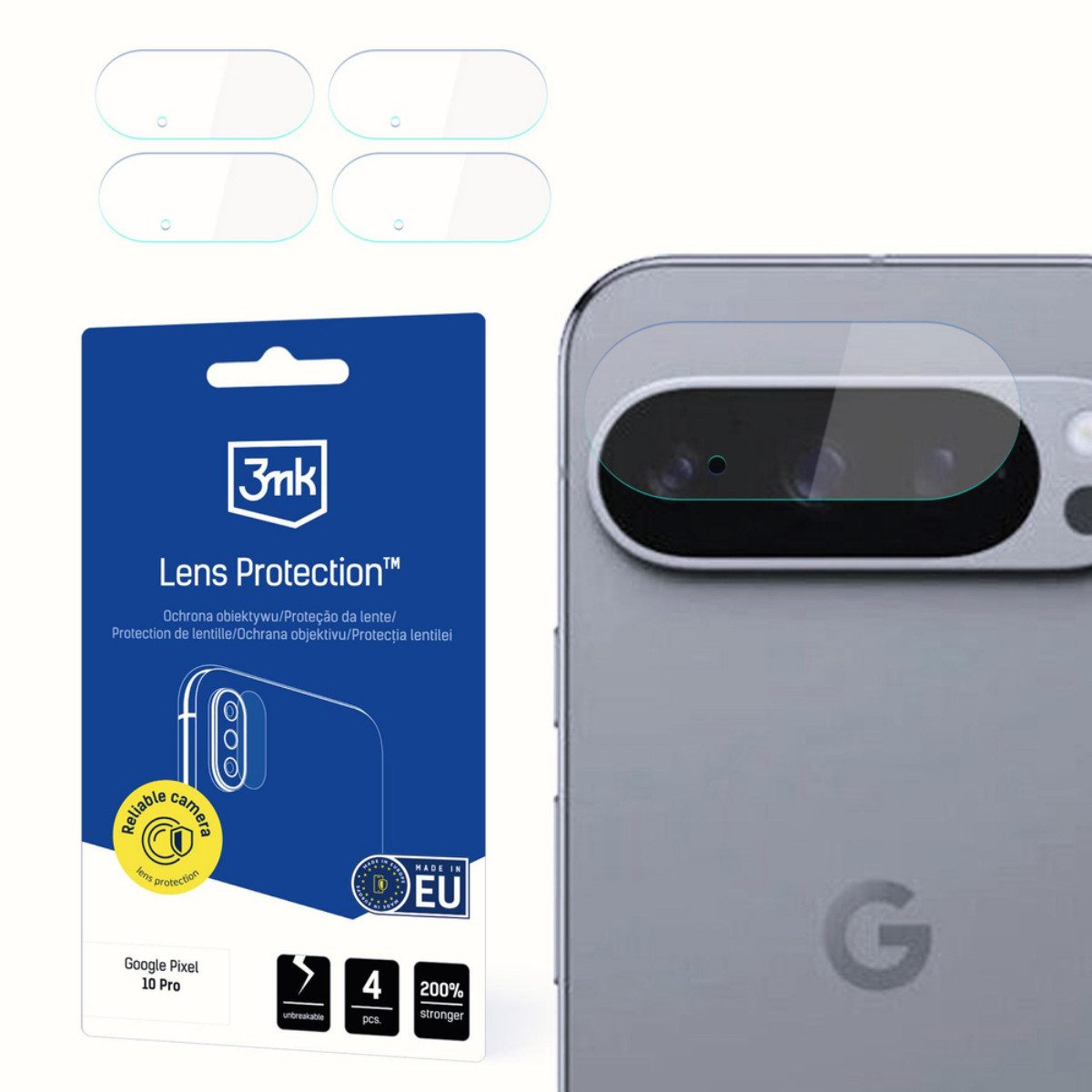 3MK Kameraschutzglas Lens Protect transparent kratzfest für Google Pixel 10 Pro, Einzelartikel, Schutzglas für die Kameraeinheit