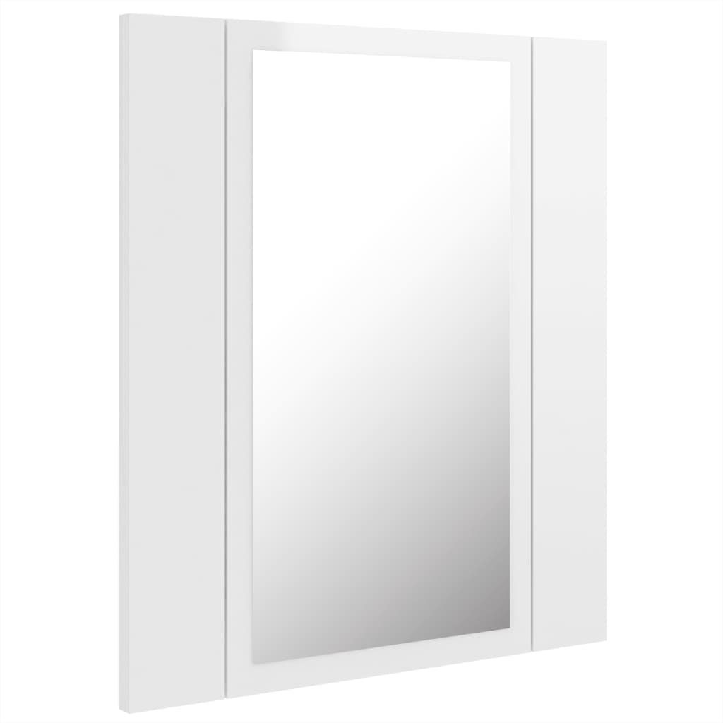 cm Acryl LED-Bad-Spiegelschrank Badezimmerspiegelschrank (1-St) vidaXL Hochglanz-Weiß 40x12x45