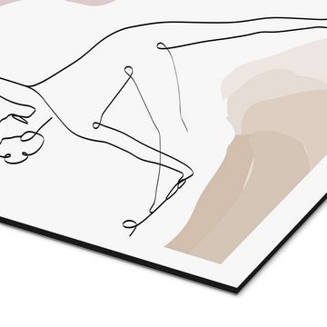 Posterlounge Alu-Dibond-Druck Yoga In Art, Dreieck Pose (Trikonasana), Fitnessraum Minimalistisch Grafikdesign