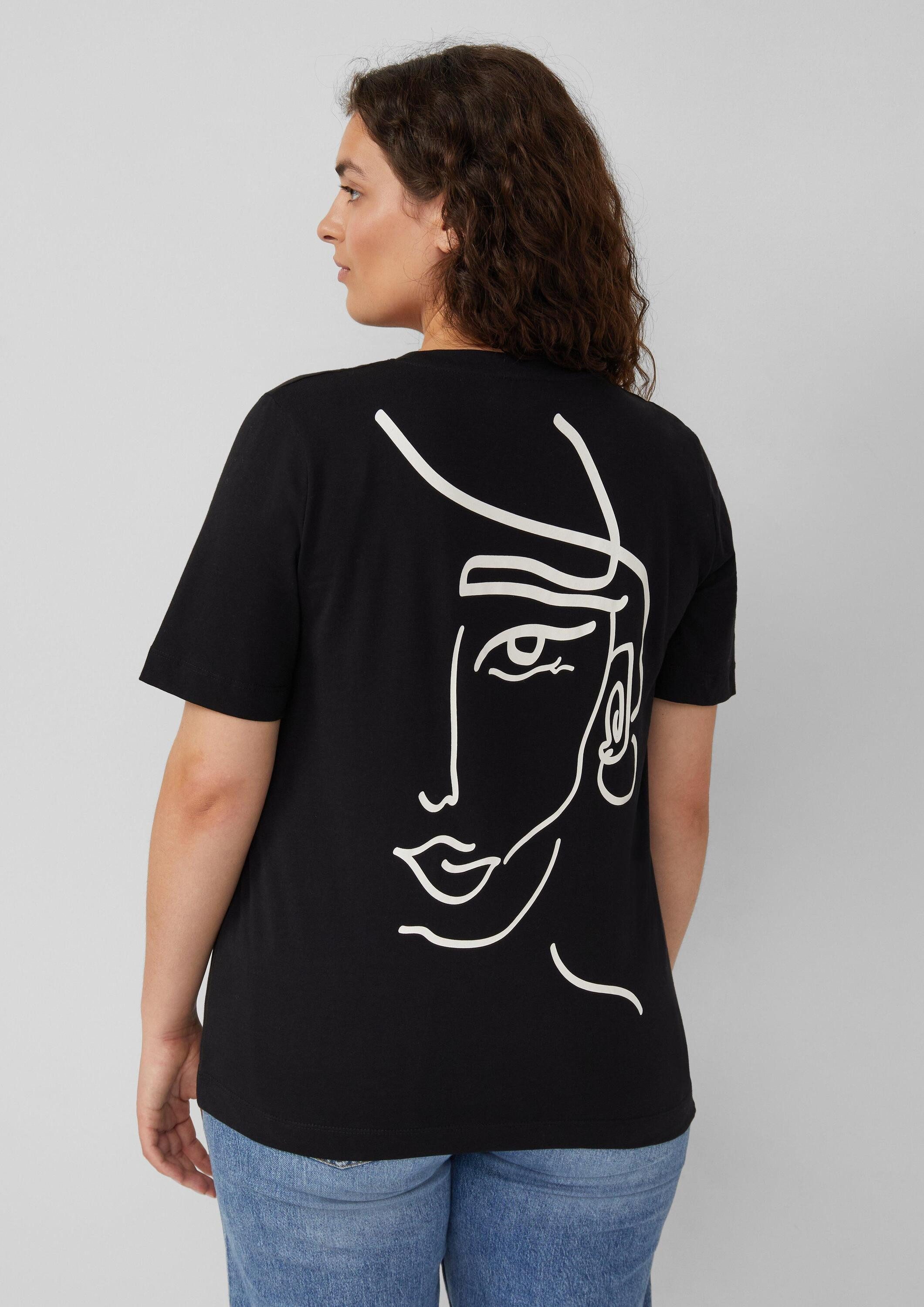 s.Oliver Kurzarmshirt T-Shirt T-Shirt mit Front- und Rückenprint günstig online kaufen