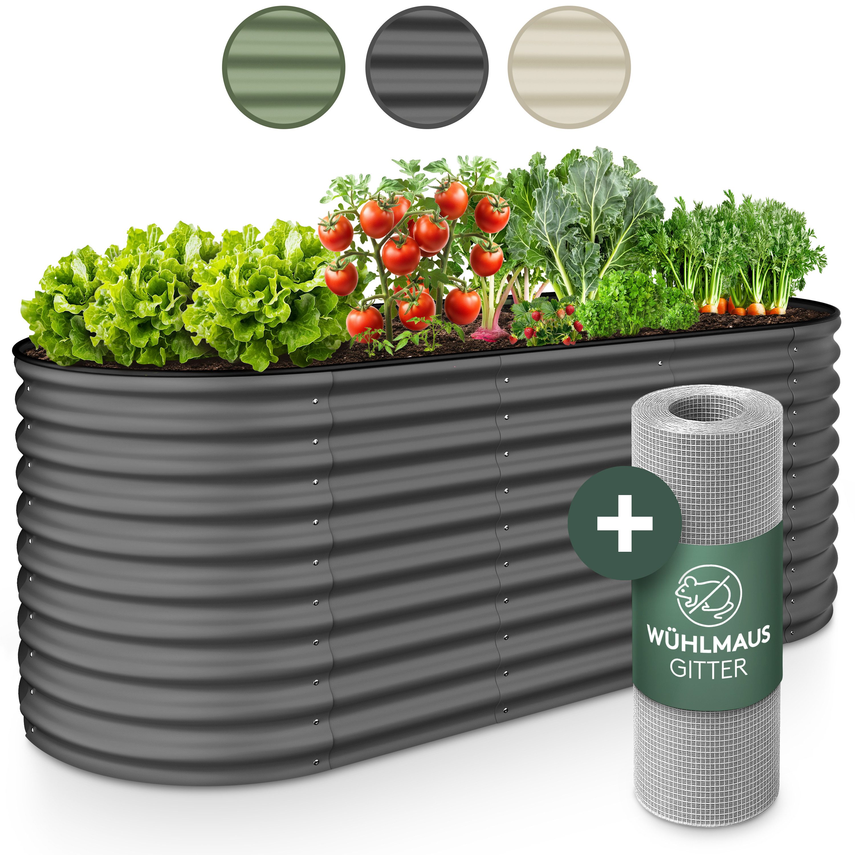 GRUNA Hochbeet GRUNA - Hochbeet Metall I 6 in 1 Modular Hochbeete-Kit