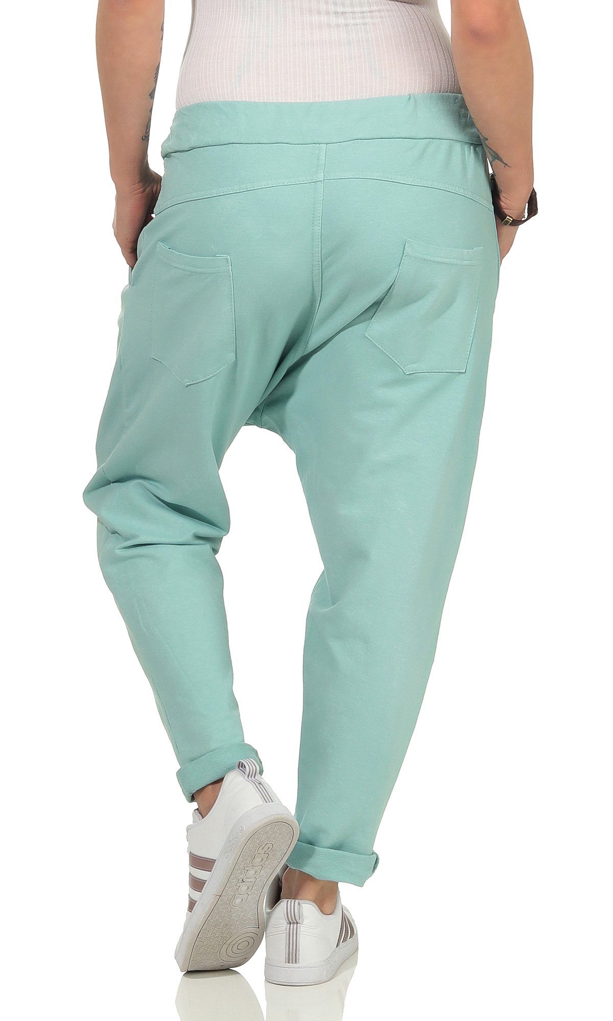 CLEO STYLE Jogginghose Damen Jogginghose 104 Mint Elastikbund mit Tunnelzug, Unifarben