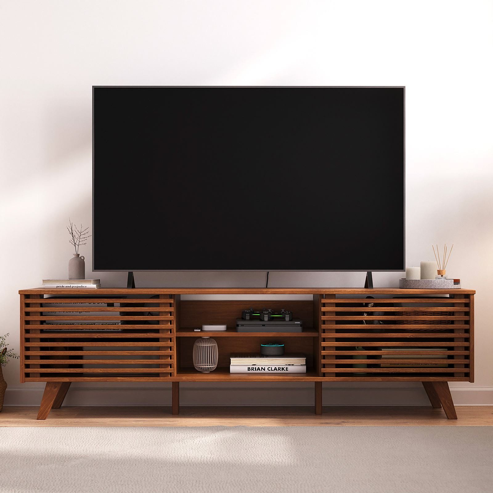 IDIMEX Lowboard RIAN, Modernes TV Möbel mit Schiebetüren aus Massivholz Kas günstig online kaufen