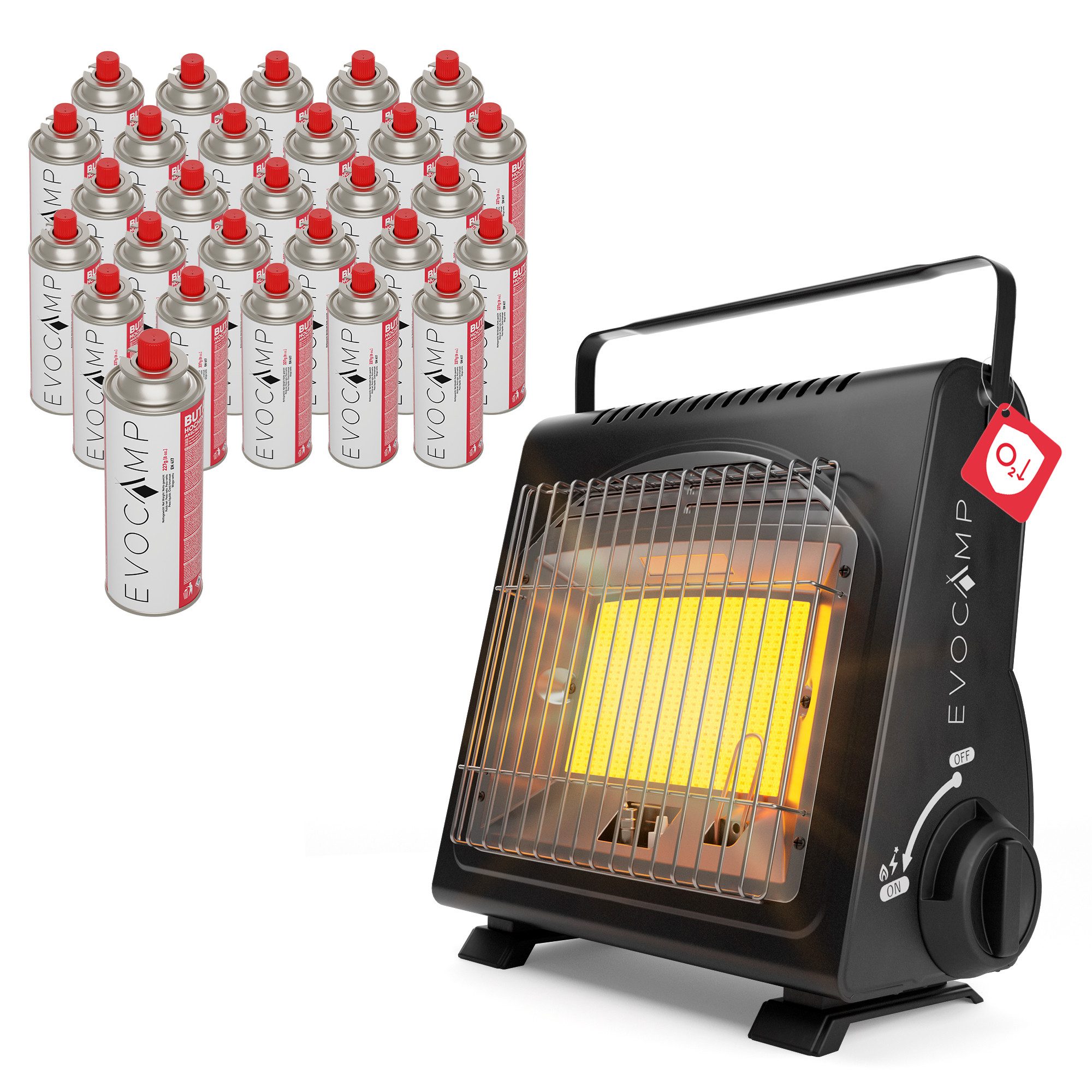 EVOCAMP Heizgerät mit Piezozündung tragbar, 1,7 kW, für Camping ohne Strom, günstig online kaufen