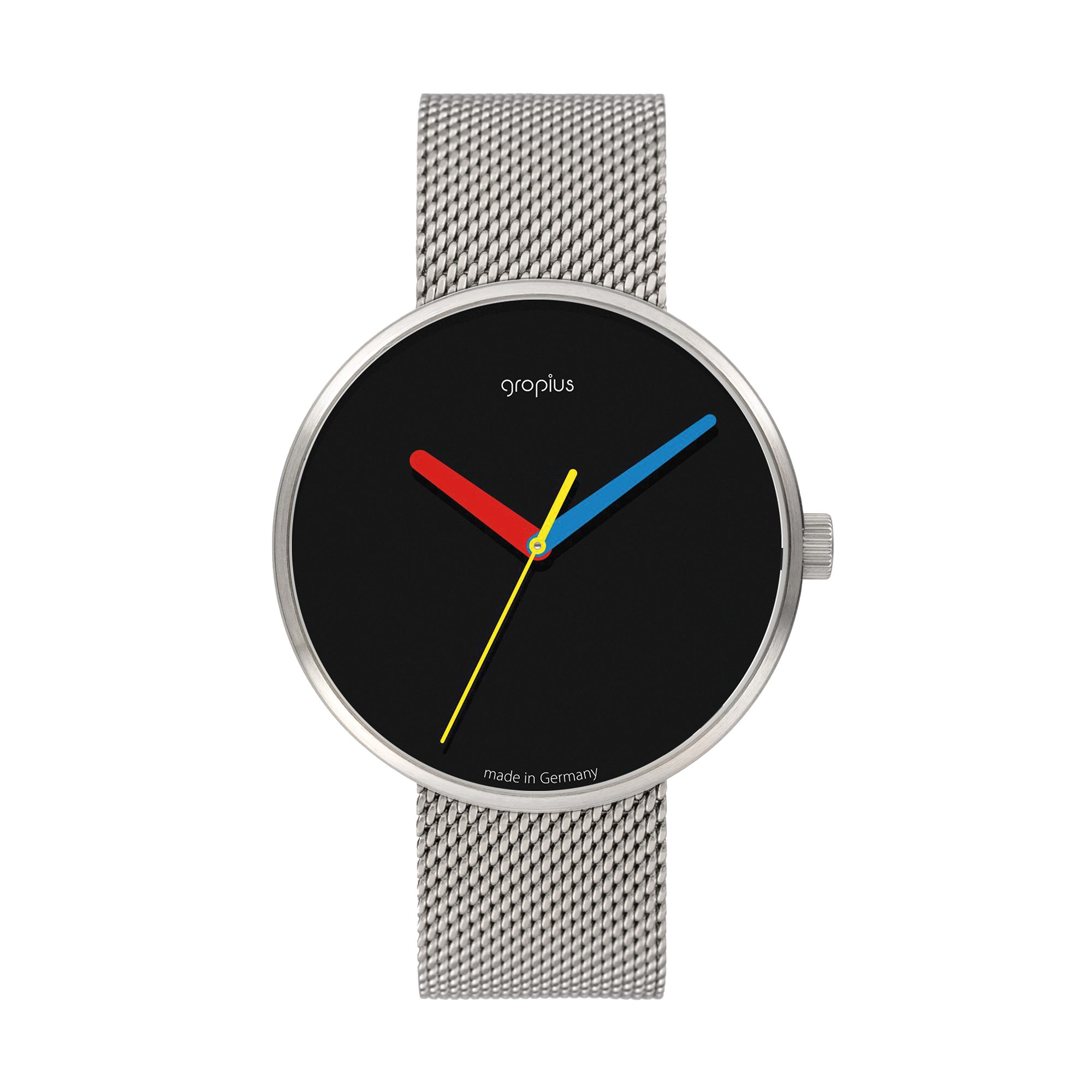 Walter Gropius Quarzuhr Made in Germany, Saphirglas, Forum Simplex - WG 017-02M WG 017-02M, Designeruhr, Edelstahlband mit Easy-Release System, Edelstahlgehäuse