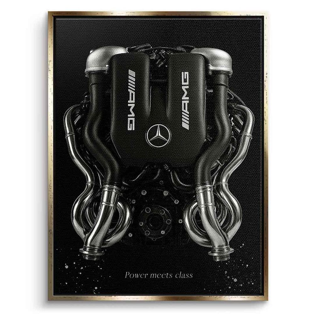 DOTCOMCANVAS® Leinwandbild Mercedes V8 Engine, Leinwandbild Mercedes V8 engine Wandbild Kunstdruck