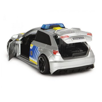 Dickie Toys Spielzeug-Polizei Audi RS3, 15 cm, mit Straßensperre und Pylone, Licht & Sound