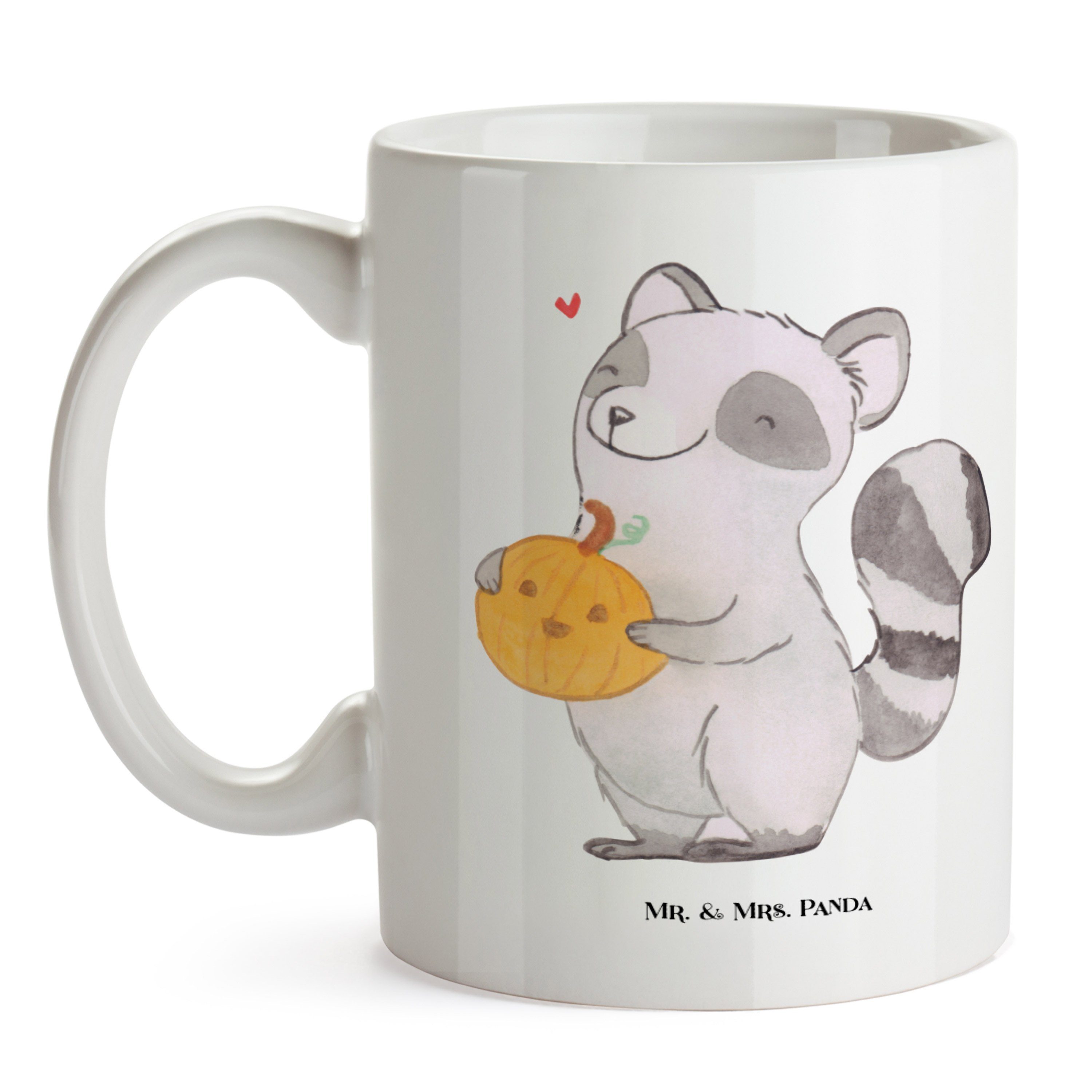 Mr. & Mrs. Weiß Panda Dekoration, Geschenk, Keramik Tasse, - Tr, Tasse Kaffeetasse, - Kürbis Waschbär