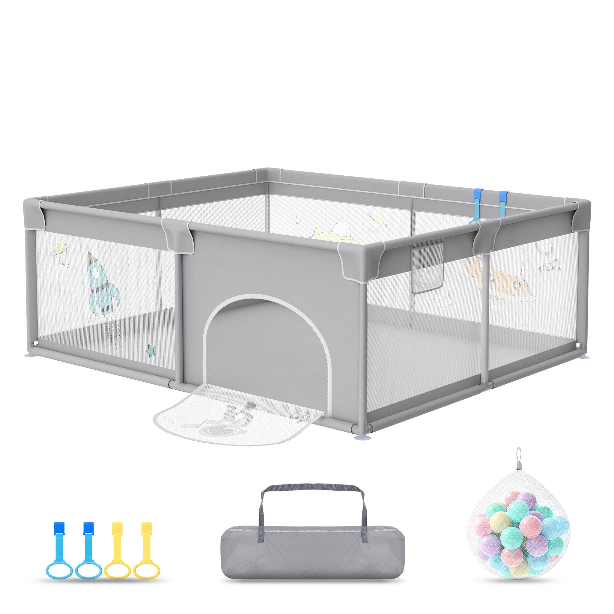 FIVMEN Laufstall Laufgitter Baby Absperrgitter Aktivitätszentrum Mit Bunten günstig online kaufen
