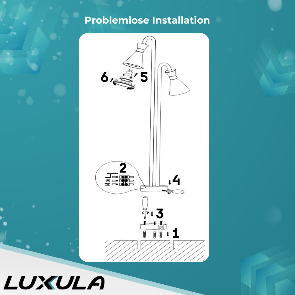 LUXULA LED Pollerleuchte LUXULA LED Wegeleuchte 35 W schwarz