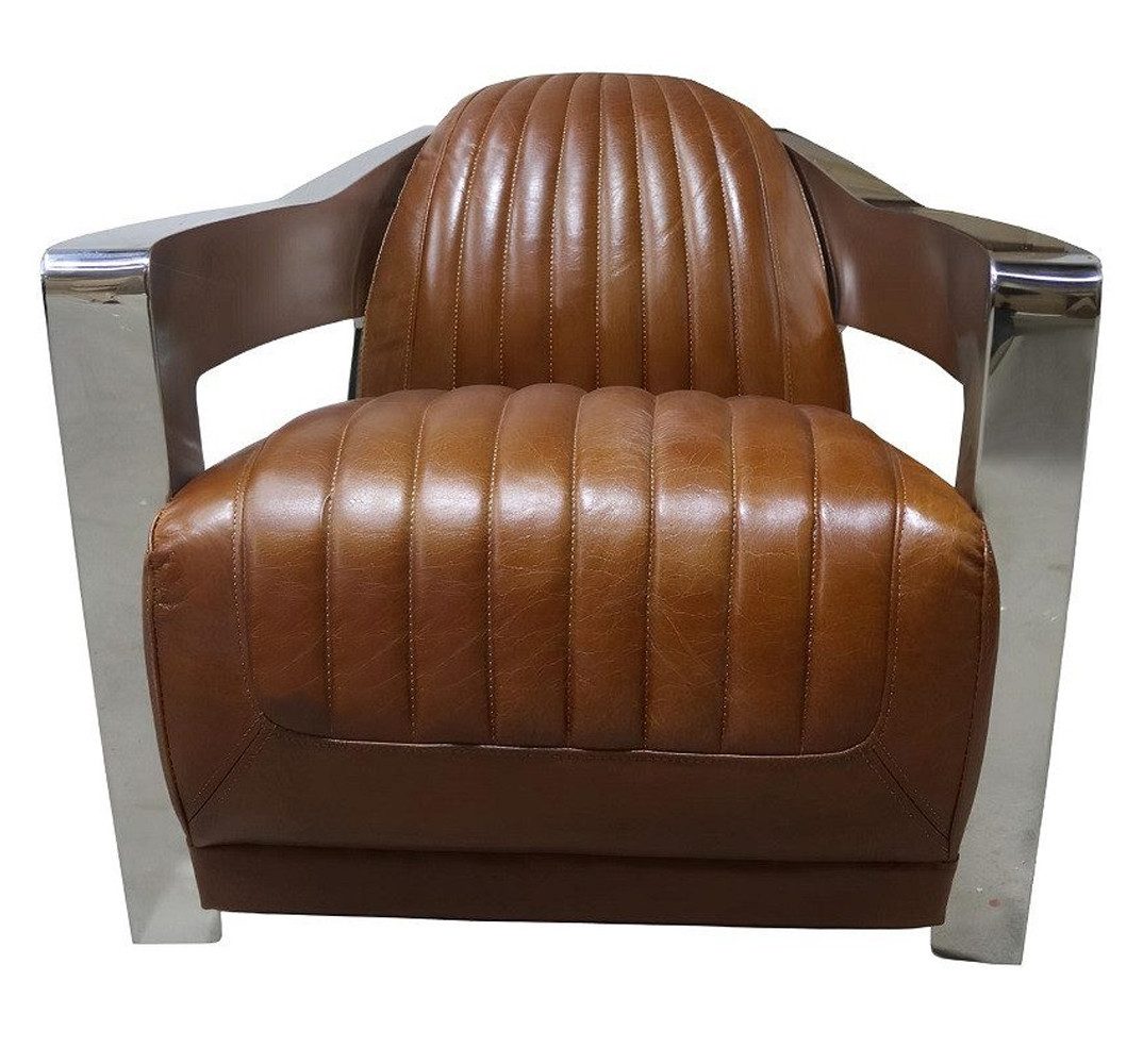 Xlmoebel Loungesessel Echter Vintage-Ledersessel im Aviator-Stil - Neuartig (1-St., Крісла), Hergestellt in Europa