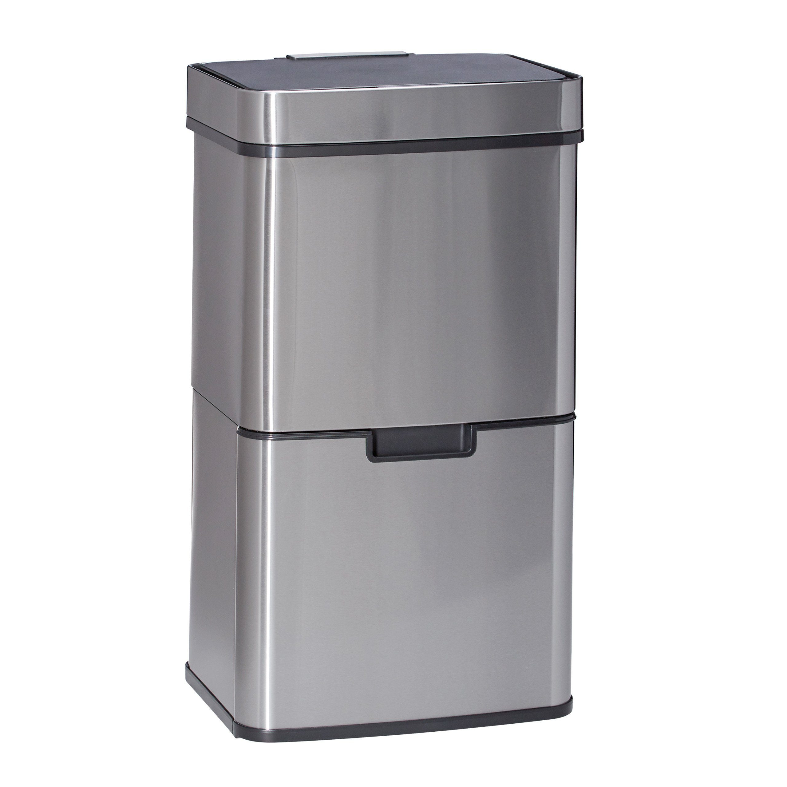 relaxdays Mülleimer Mülltrennsystem 3-fach mit Sensor