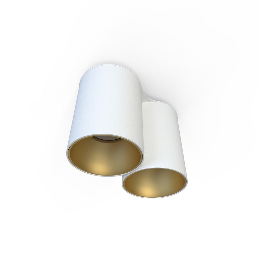 Modern Leuchtmittel, Deckenlampe Beleuchtung Gold Wohnzimmer Deckenleuchte Flur Weiß GU10 EYE, ohne Licht-Erlebnisse 2x