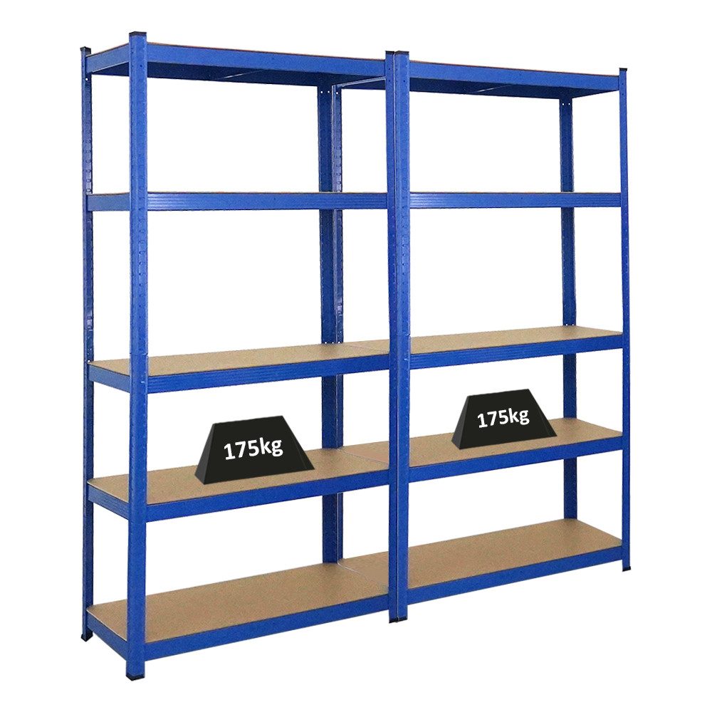 PROREGAL® Schwerlastregal MegaDeal Steckregal Kellerregal GORILLA mit 5 Fachböden Fachlast 175kg, Garagenregal Werkstattregal Lagerregal Lastenregal mit 5 MDF-Fachböden