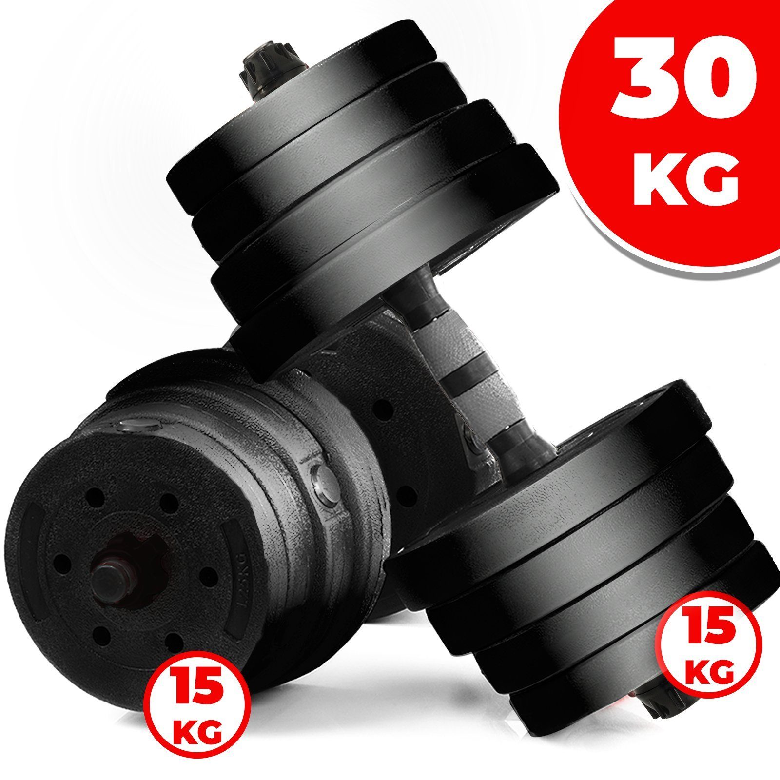 VENDOMNIA Hantel-Set Kurzhantelset 16 Gewichte Farbwahl, (2er Set, 2 Hantelstangen 24mm, aus Kunstenstoff, Farbwahl), Kurzhanteln, Kurzhanteln 2er Set, Hantelset mit Hantelscheiben