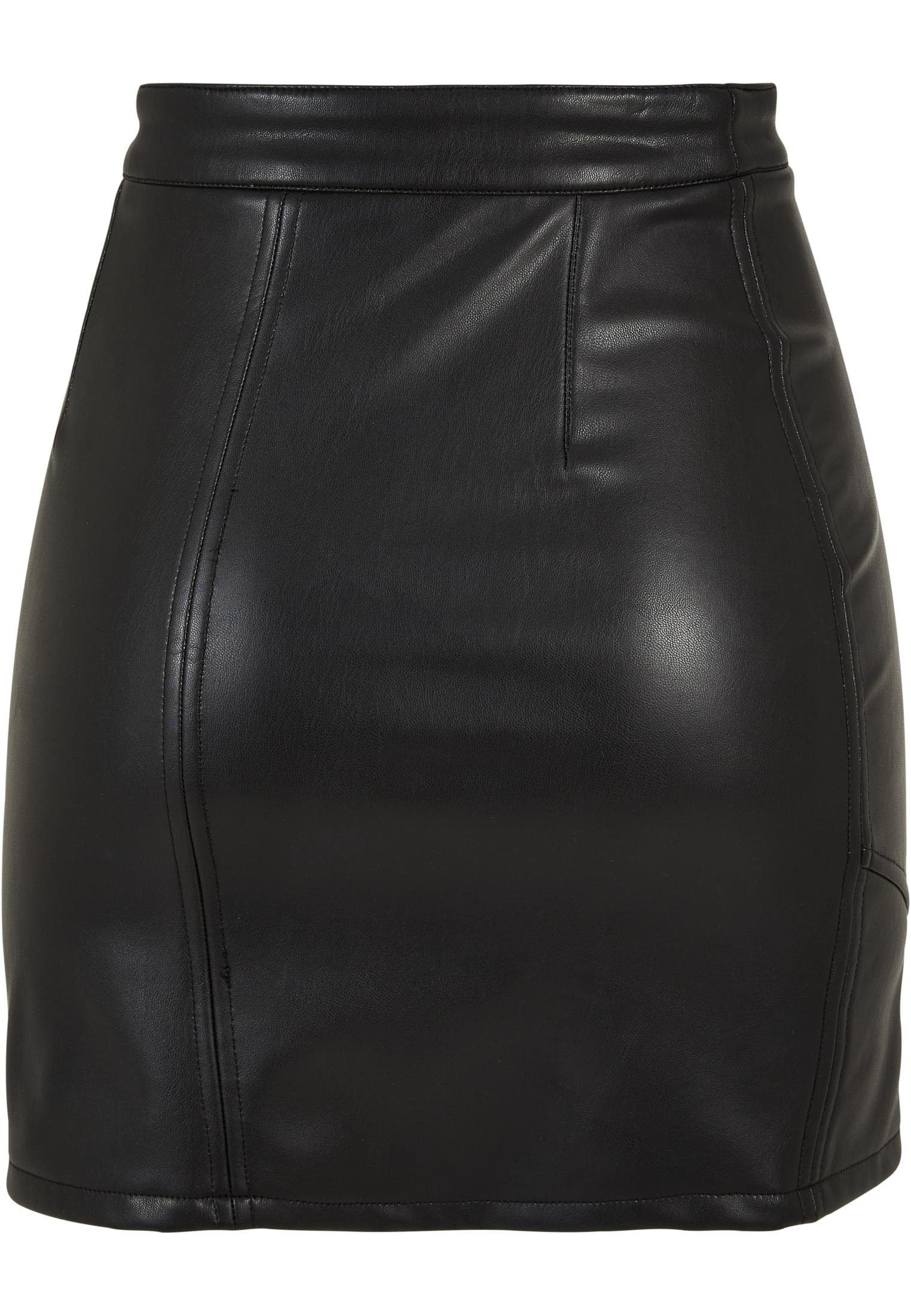 Leather Synthetic Biker (1-tlg) Ladies Jerseyrock Damen Skirt URBAN CLASSICS