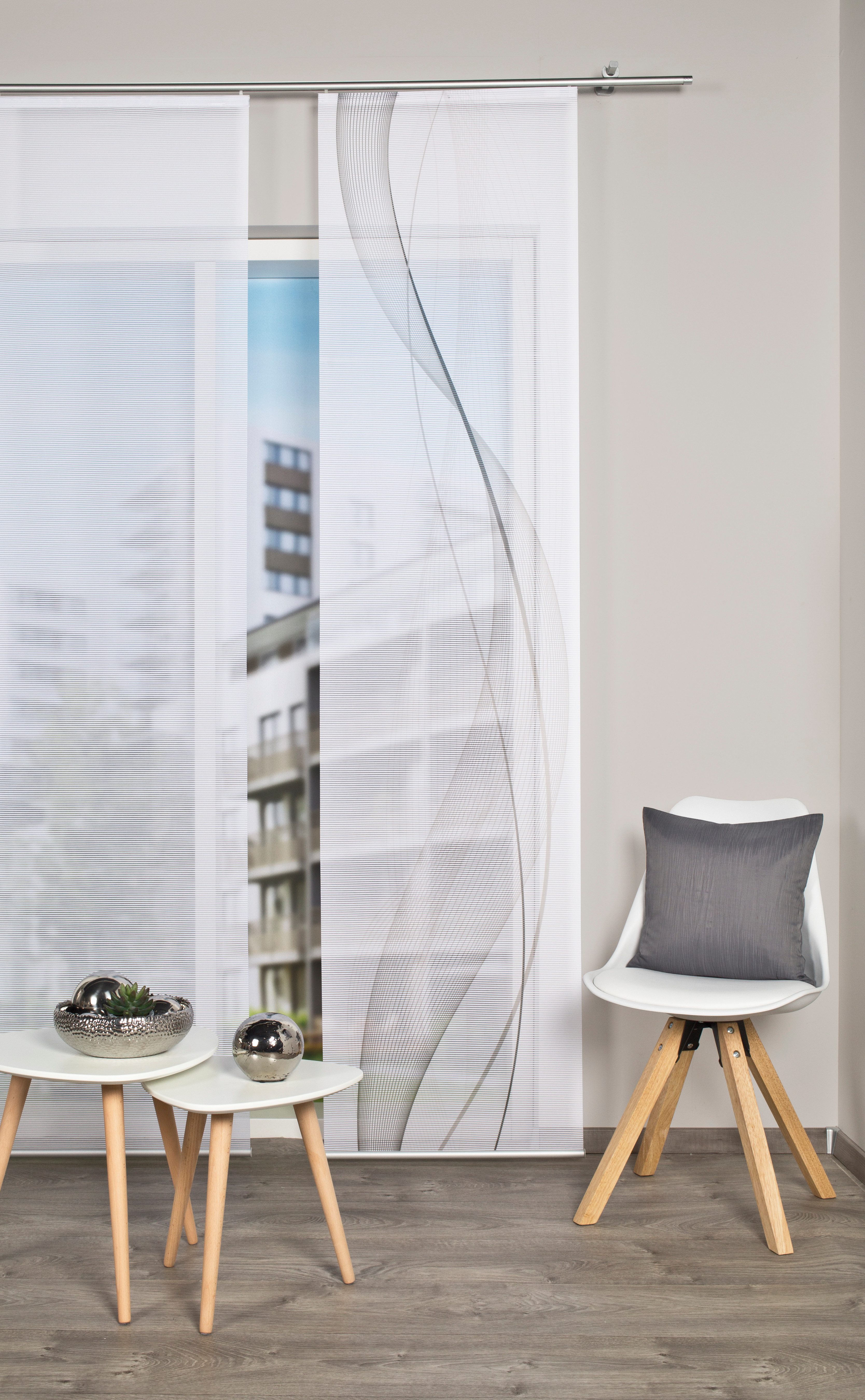 Vision S Schiebegardine HEIGHTS (1 St), Paneelwagen, halbtransparent, Schiebevorhang, Digitaldruck, Bambus