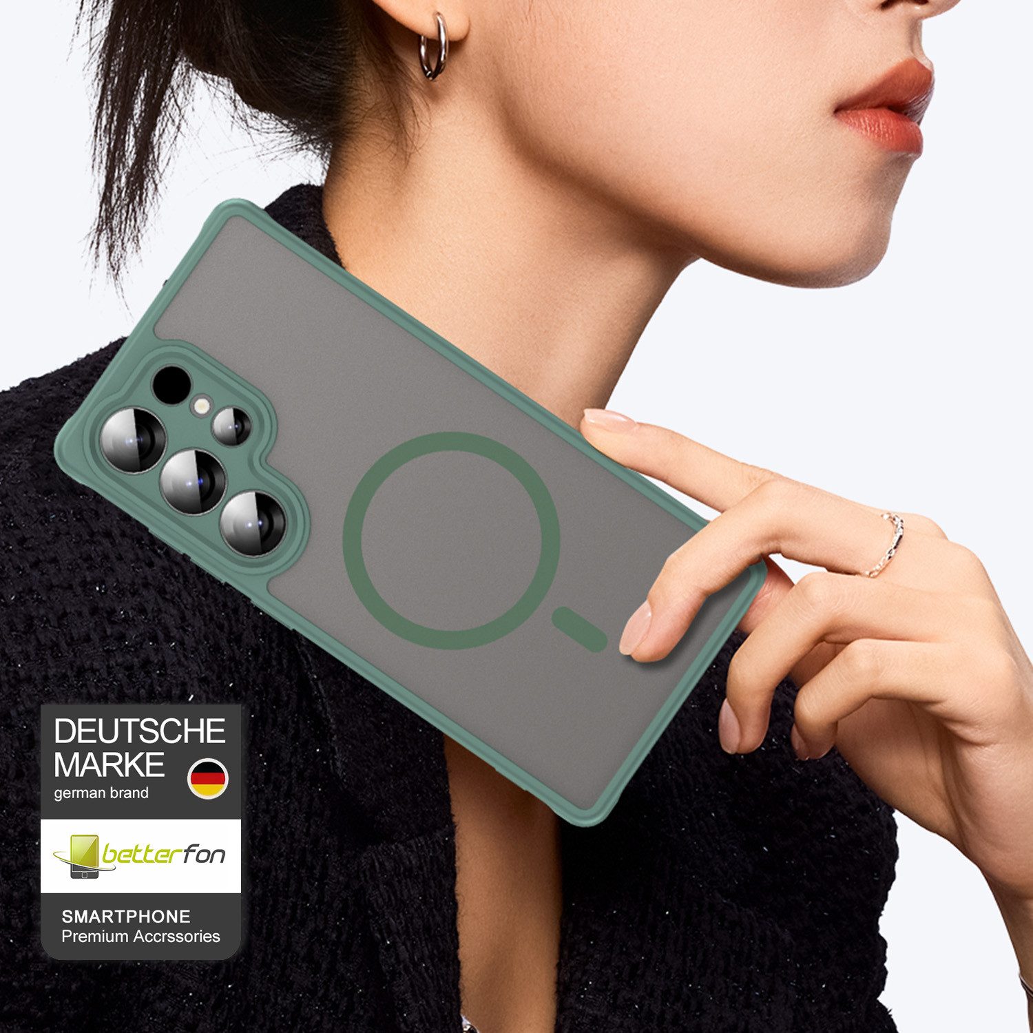 betterfon Handyhülle für Samsung Galaxy Serie Schutzhülle Magnet Case Hülle magnetisch, Magnetisches Laden, mattes Design, kratzfest & stoßfest verarbeitet