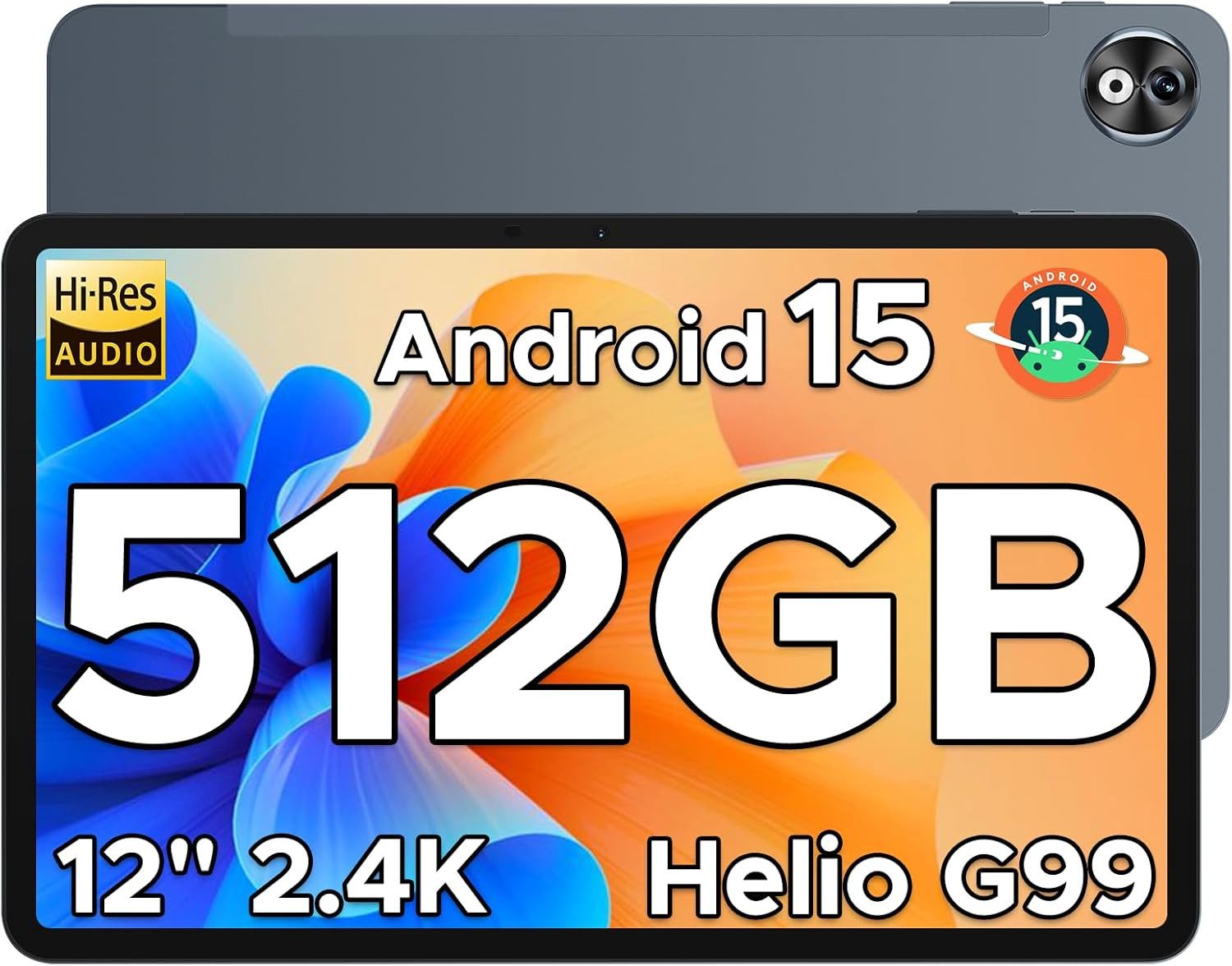 DOOGEE T40 Pro Tablet 12 Zoll 8GB+512GB 2.4K LTE, 10800mAh Tablet (12", 512 GB, Android 15, Android 15, 8MP+16MP, Helio G99, Dual SIM, Widevine L1)