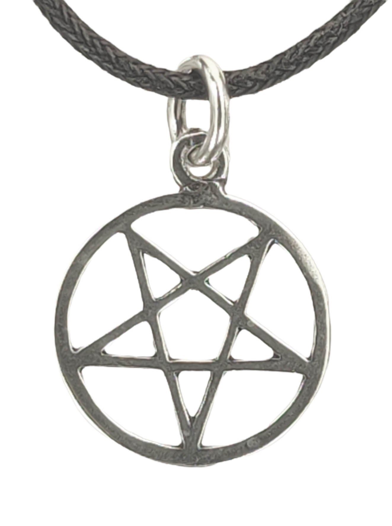 Satan Kettenanhänger Teufel Si.52 Luzifer Pentagramm Leather Kiss Silber Drudenfuß, 925 (Sterlingsilber) of Magie