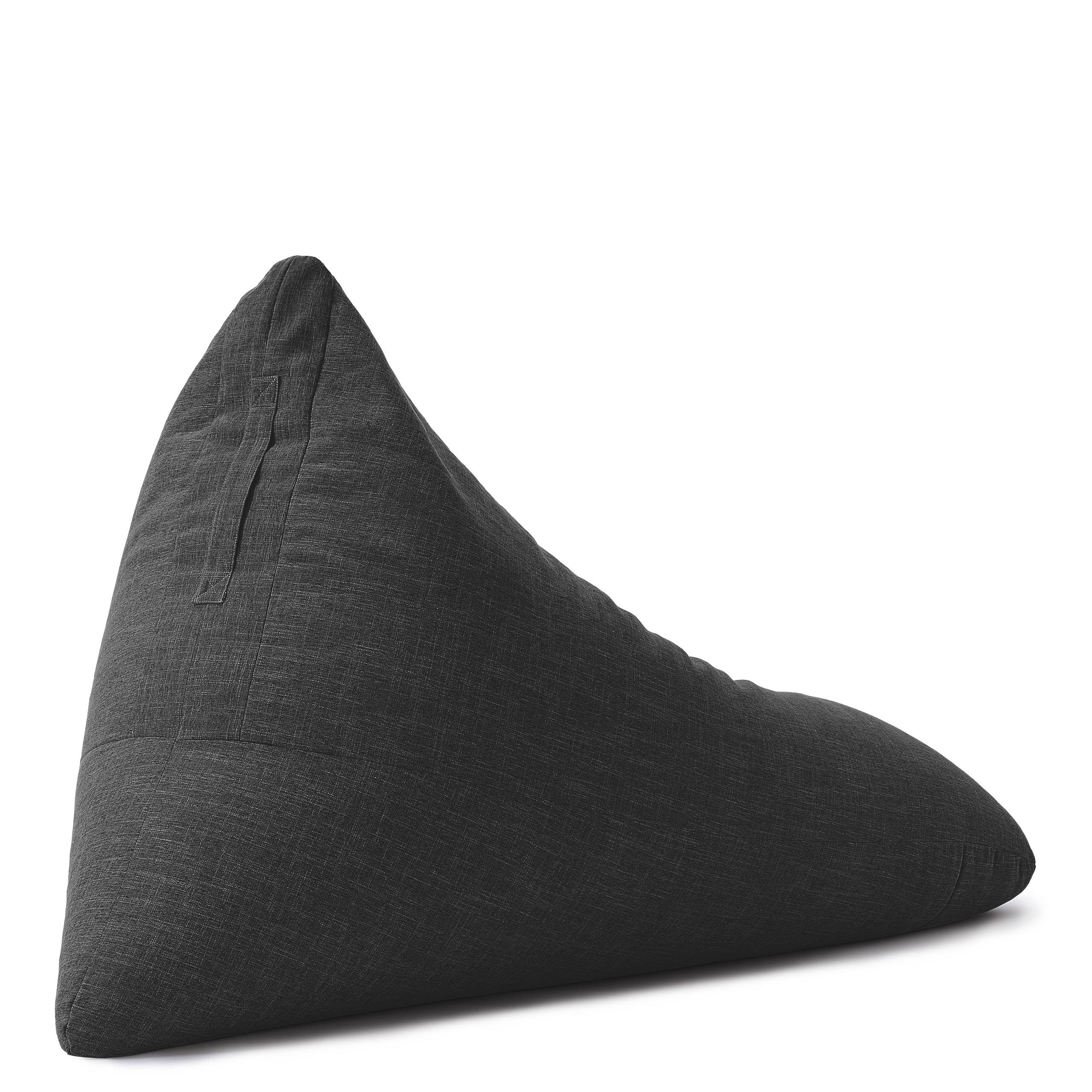 Triangle Sitzsack Lumaland Lounge - Bean Bodenkissen 370L150x100x100cm Dunkelgrau Interior Gaming, Line Bag