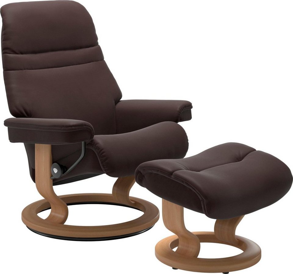 Stressless® Relaxsessel Sunrise (Set, Relaxsessel mit Hocker), mit Classic  Base, Größe M, Gestell Eiche