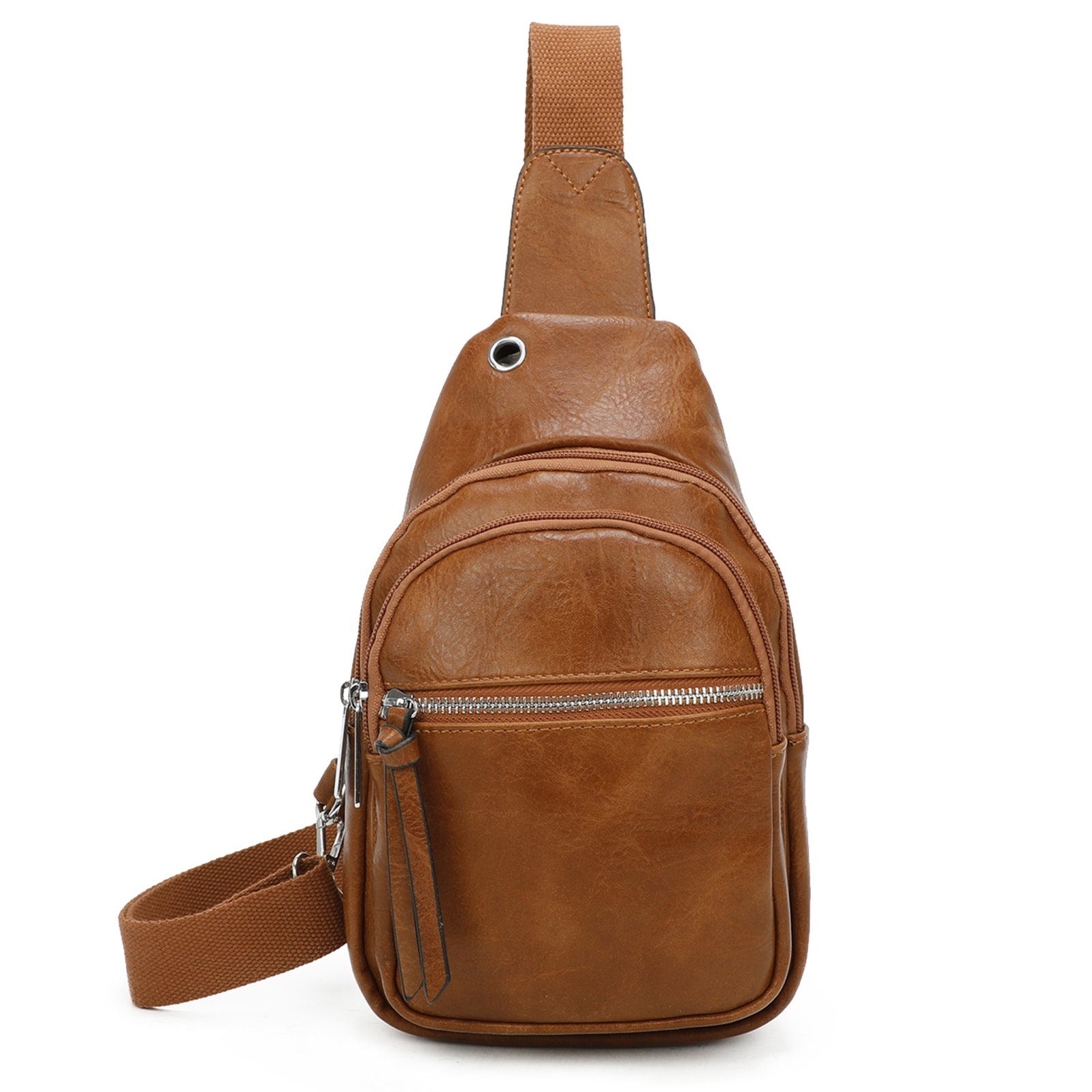 EAAKIE Umhängetasche Brusttasche Umhängetasche Cross Body Sling Bag Herren Kunstleder, als Schultertasche, CrossOver, Umhängetasche tragbar