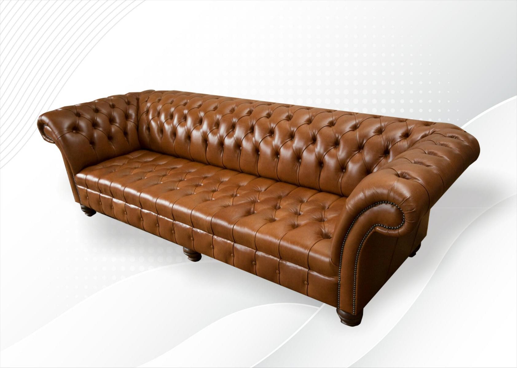 Xlmoebel Big-Sofa Braunes Leder-Sofa mit elegantem Design für gemütliche Abende, Hergestellt in Europa