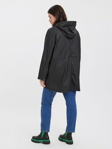 Vero Moda Curve Outdoorjacke VMCMALOU CUR COATED NOOS Black JACKET