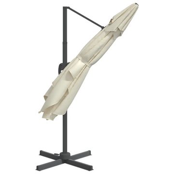 vidaXL Balkonsichtschutz Ampelschirm mit Aluminium-Mast Sandweiß 300x300 cm