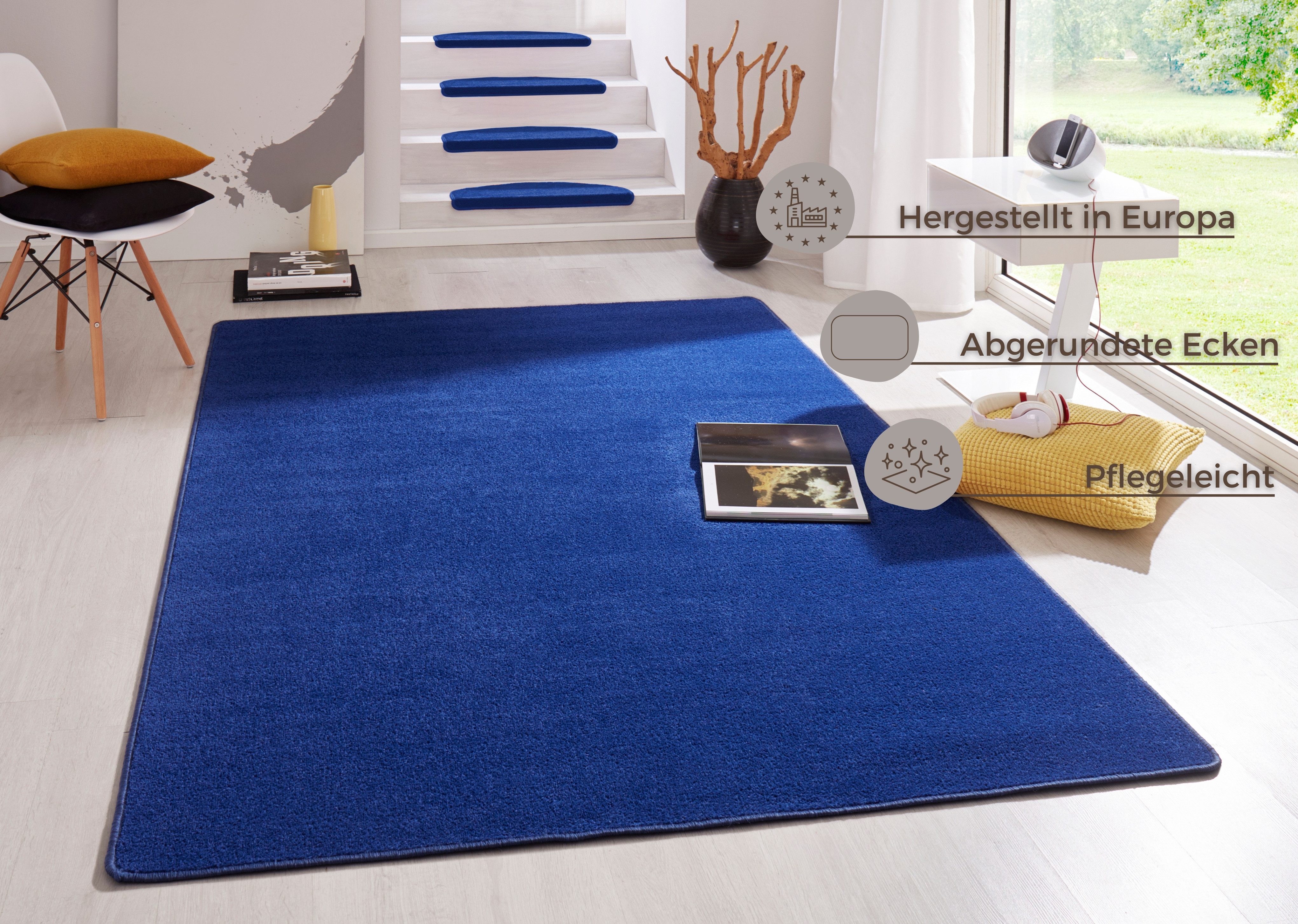 HANSE Home Teppich Fancy, rechteckig, Höhe: 7 mm, Kurzflor, Läufer, uni, gekettelt, Wohnzimmer, Schlafzimmer, Esszimmer