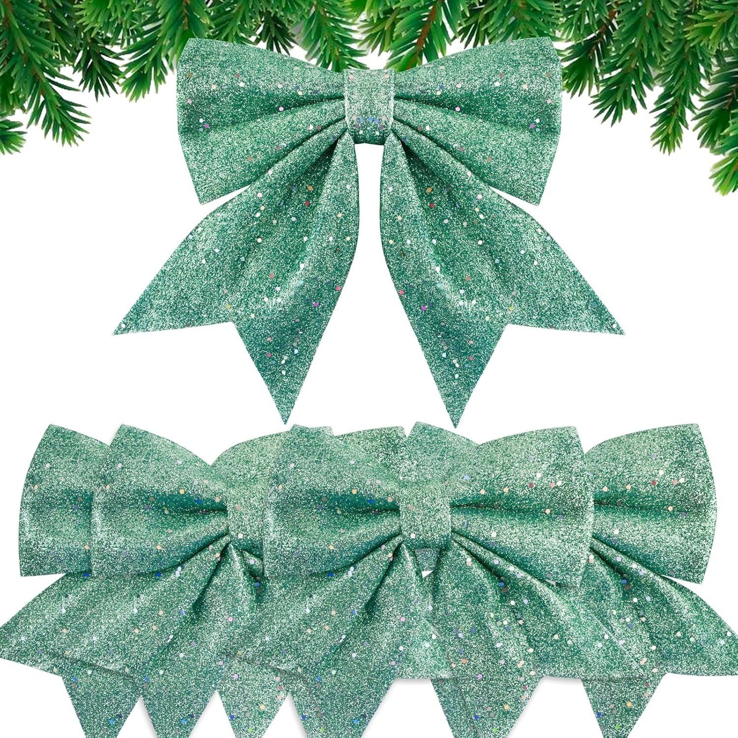 Coonoor Weihnachtsbaumschleife Weihnachtsbaum Schleifen Set, Weihnachtsdekorations Schleifen (5-tlg), Weihnachtliche Schleifen-Dekorationsanhänger