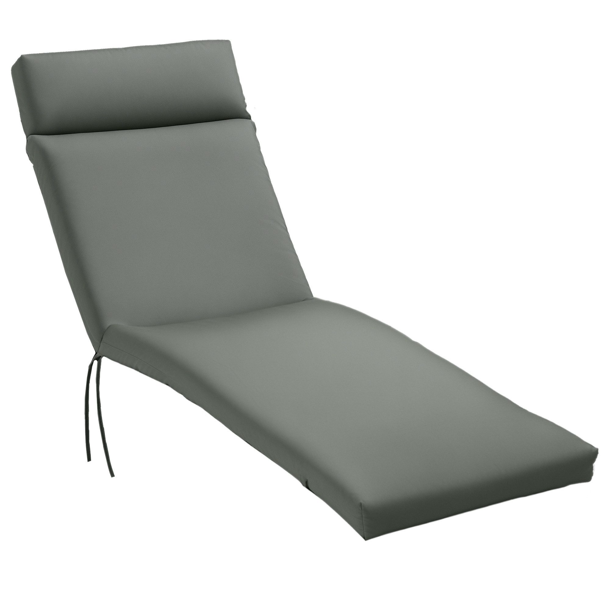 Outsunny Liegenauflage Liegenpolster Sonnenliege mit Auflage Bezug Polyester Dunkelgrau, (Liegenauflage, 1 St., Sonnenliege), Polyester Dunkelgrau 196 x 55 x 8 cm