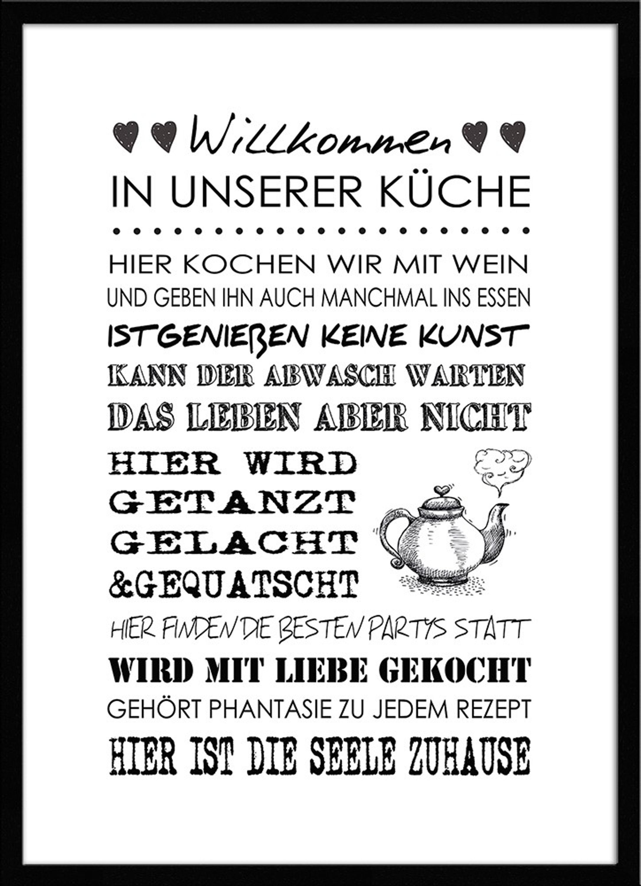 artissimo Bild mit Rahmen SpruchBild gerahmt 51x71cm / Poster inkl