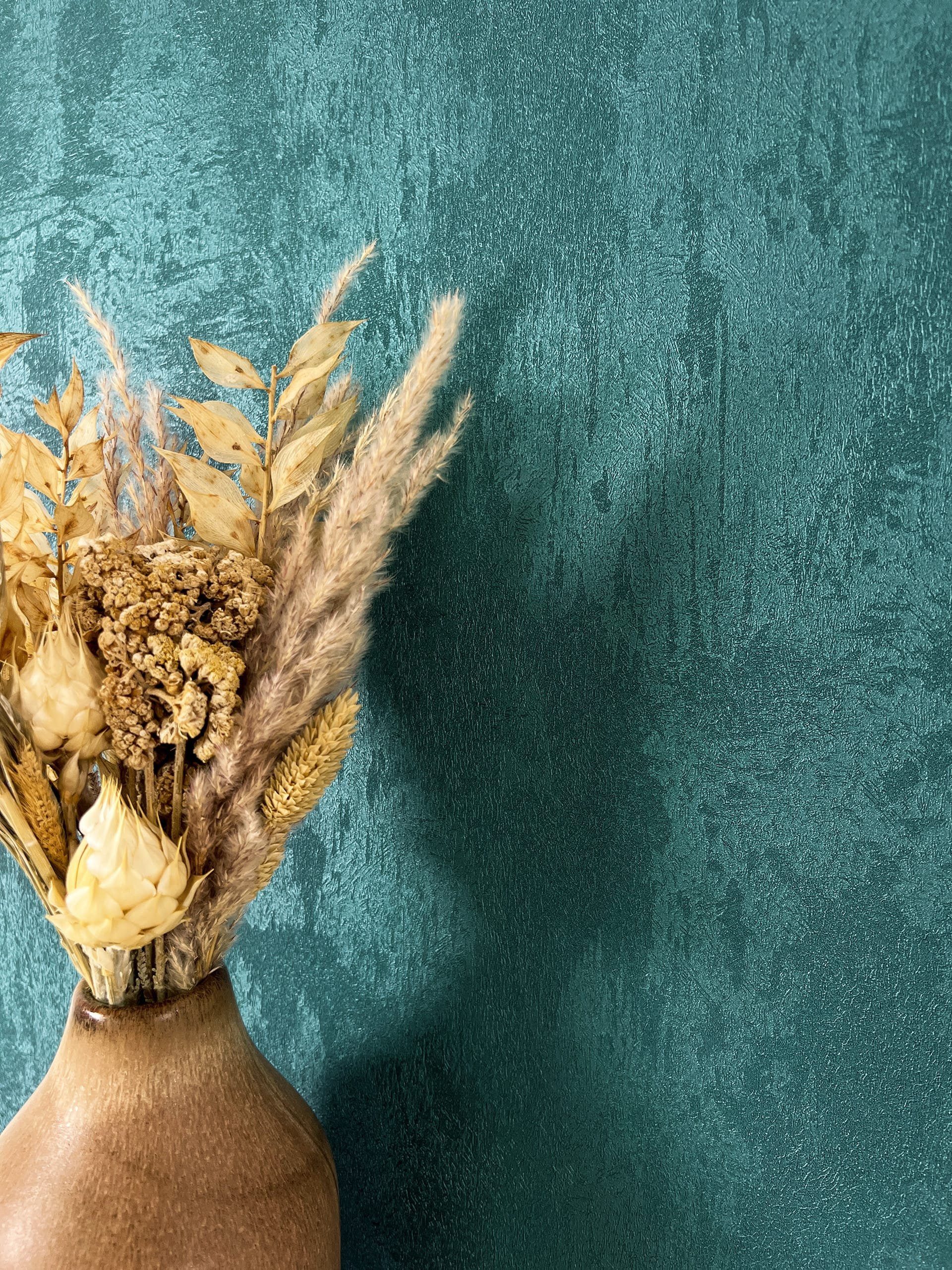 Newroom Vliestapete Kitron Petrol Tapete Glanztapete Beton,Zement,Putz-Optik, Petrol Tapete Modern Beton - Betontapete Betonwand Dunkelblau Glamour Industrial Zement Putz-Optik für Wohnzimmer Schlafzimmer Küche, Betontapete