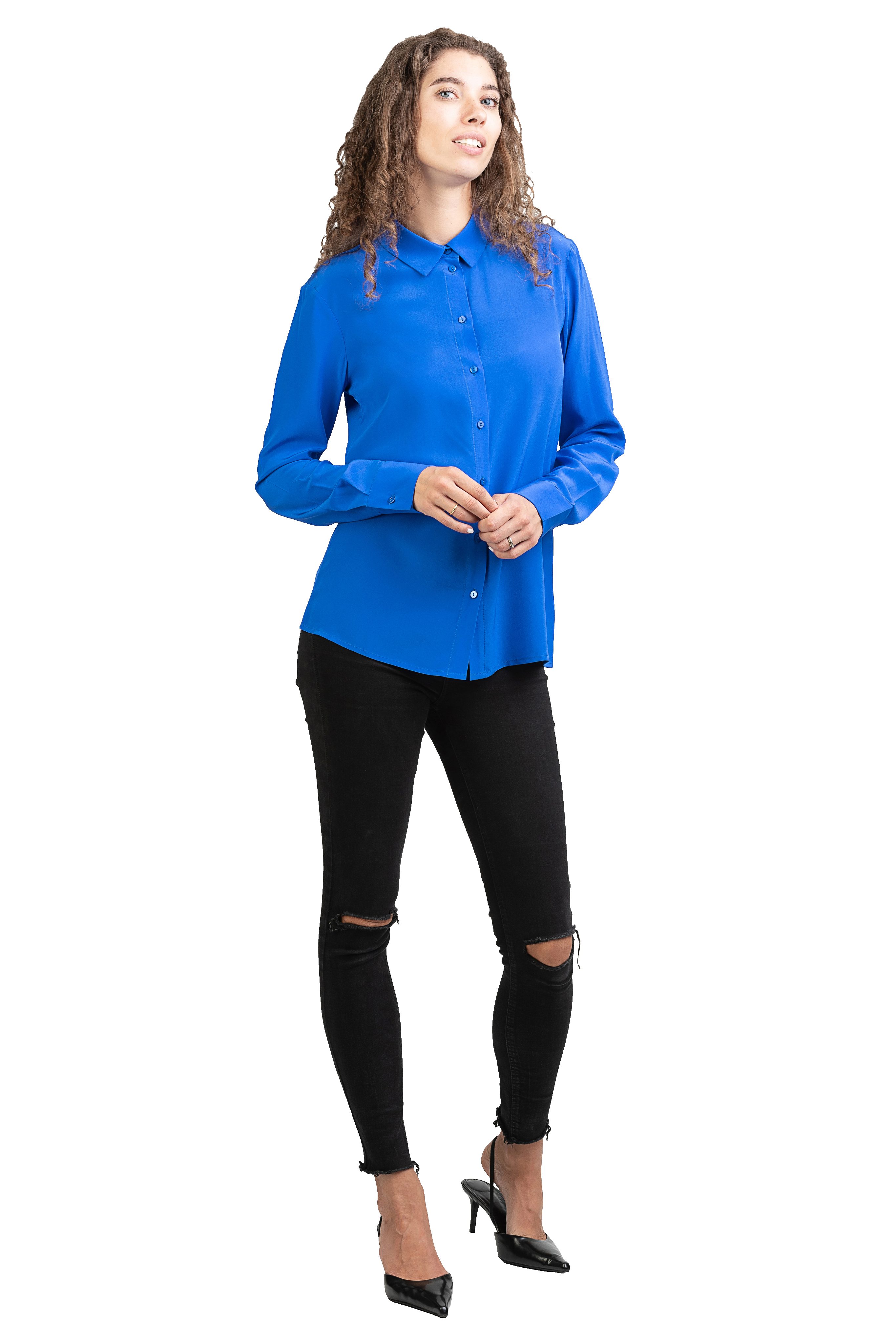 Posh Gear Seidenbluse Damen Seidenbluse Collettoseta Bluse aus 100% Seide 100% Seide – Bild 4 von 5