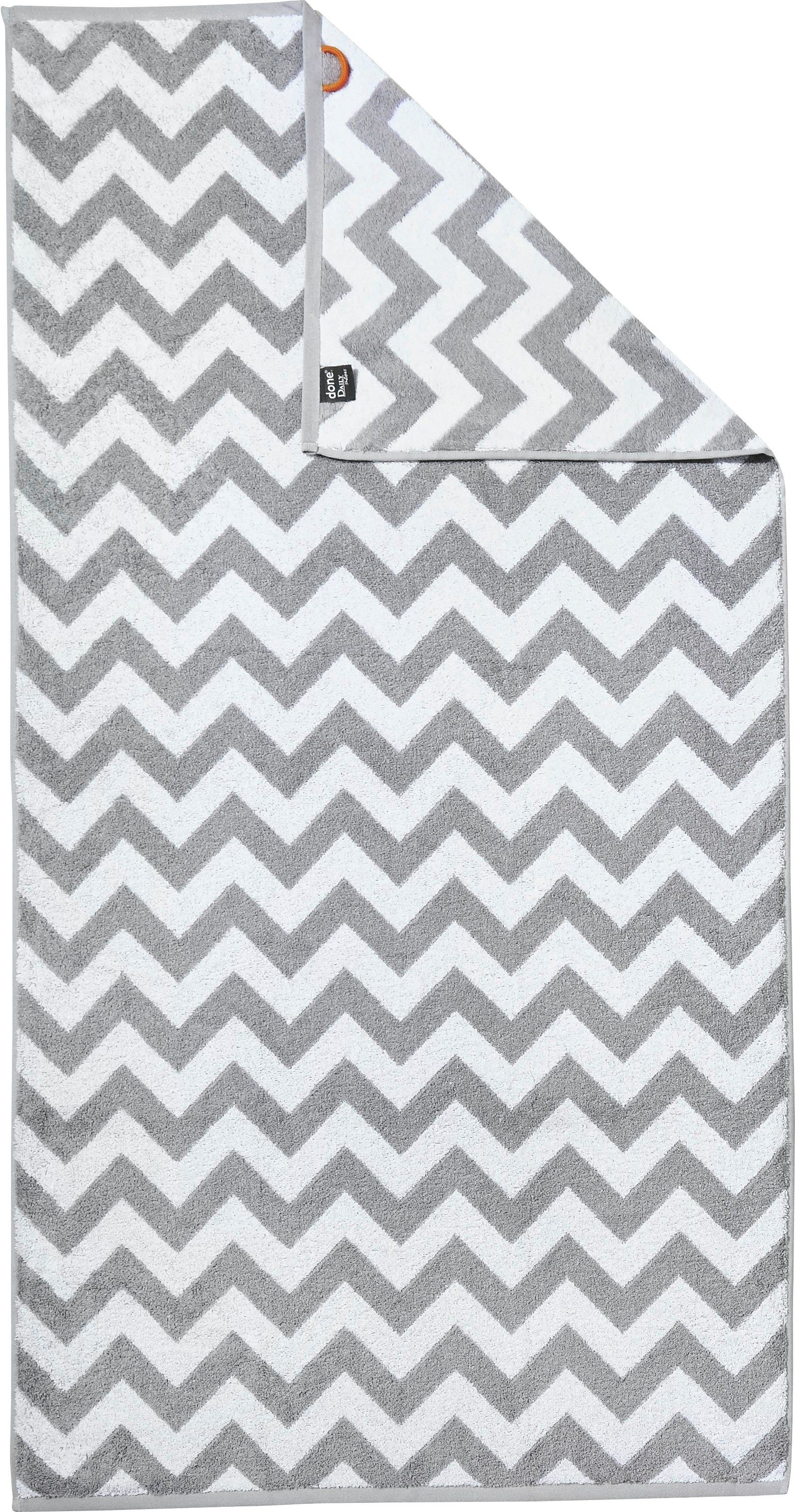 done.® Duschtuch Daily Shapes ZickZack, Jacquard-Walkfrottier günstig online kaufen