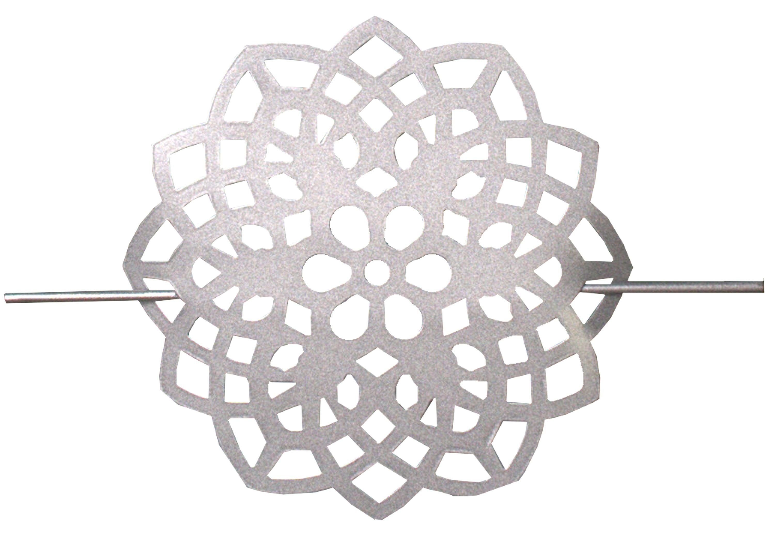 HOME WOHNIDEEN Gardine Metallraffhalter in größe 18 x 18cm, Frabe Silber, Gitter oder Blume (1 St), Aluminium