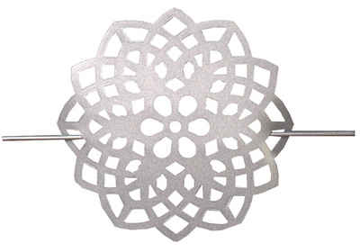 Gardine Metallraffhalter in größe 18 x 18cm, Frabe Silber, Gitter oder Blume, HOME WOHNIDEEN, (1 St), Aluminium
