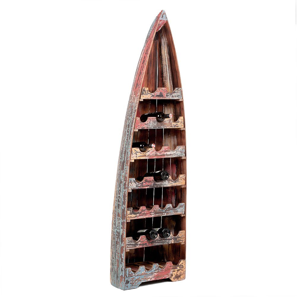LebensWohnArt Weinregal Massivholz Bootsregal Weinregal VINO H200cm Multi-Color