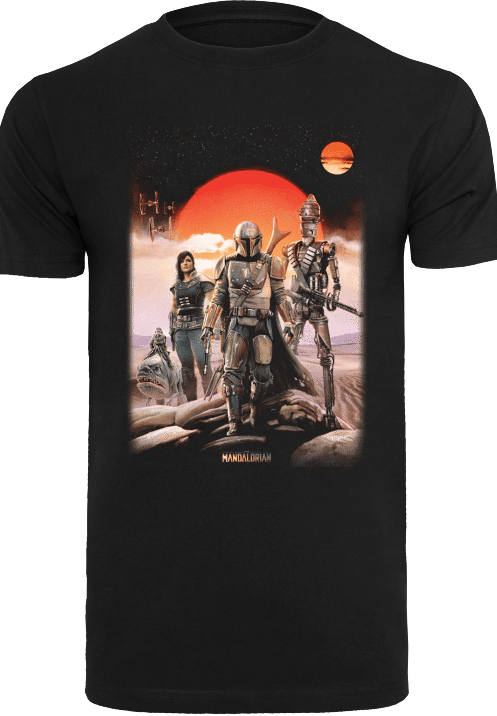 T-Shirt Star Wars Herren,Premium Warriors The F4NT4STIC Mandalorian Merch,Regular-Fit,Basic,Bedruckt