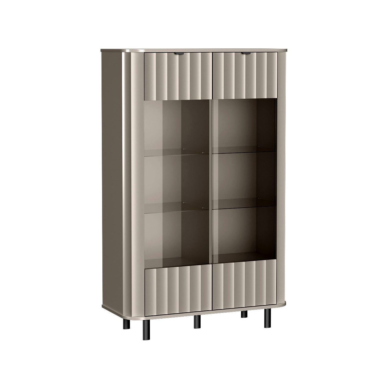 Beautysofa Vitrine NEVADA NO-9 mit 2 Glastüren – 98 cm breit, ohne LED Wohnzimmer Hochvitrine ohne Beleuchtung, modernes Design