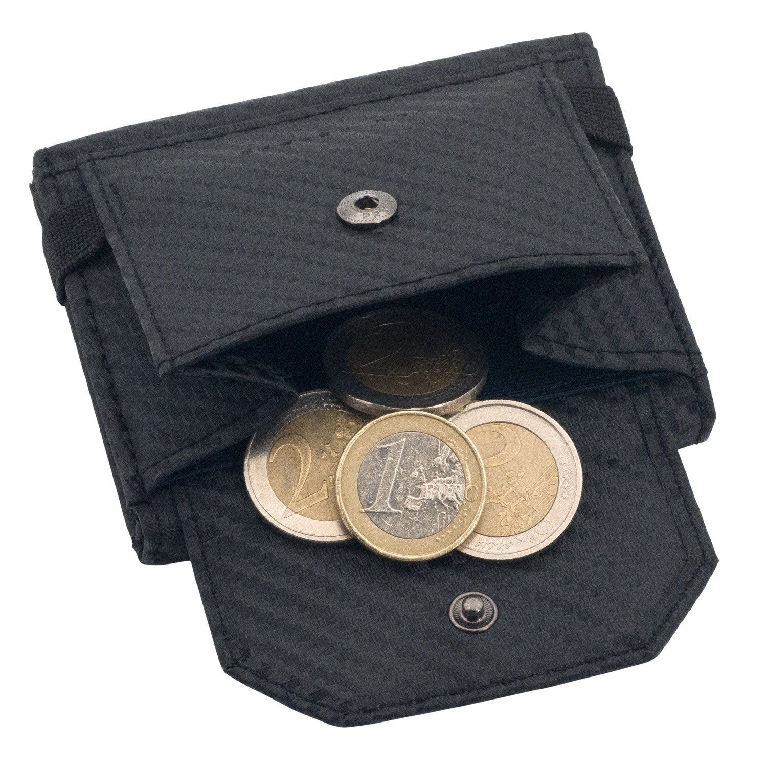 Carbon-Schwarz VON Slim inkl. (braun) Geldbeutel Leder 5 Wallet Geldbörse Geschenkbox XL-Münzfach, Kartenfächer Whizz Wallet RFID-Schutz mit HEESEN & & Portemonnaie