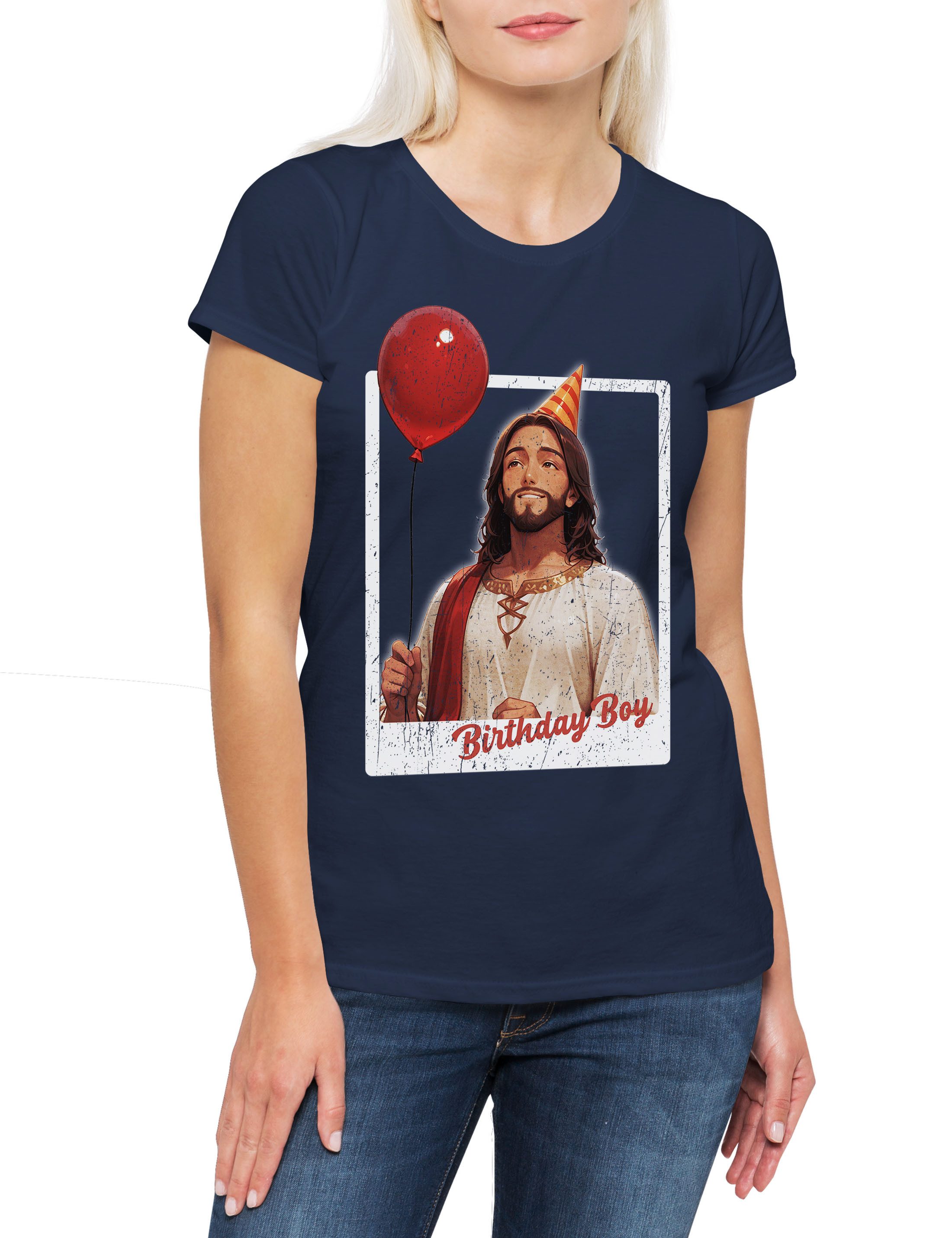 Print-Shirt Jesus Birthday Boy Damen T-Shirt Holy Christus Christmas X-Mas