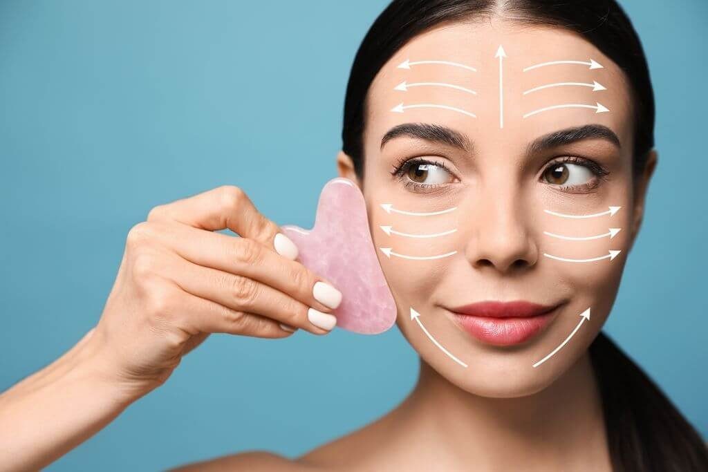 shapevital.de Massagestein Gua Sha Massagestein für gezielte Entspannung im Gesicht, handgefertigt und poliert für optimales Gleiten