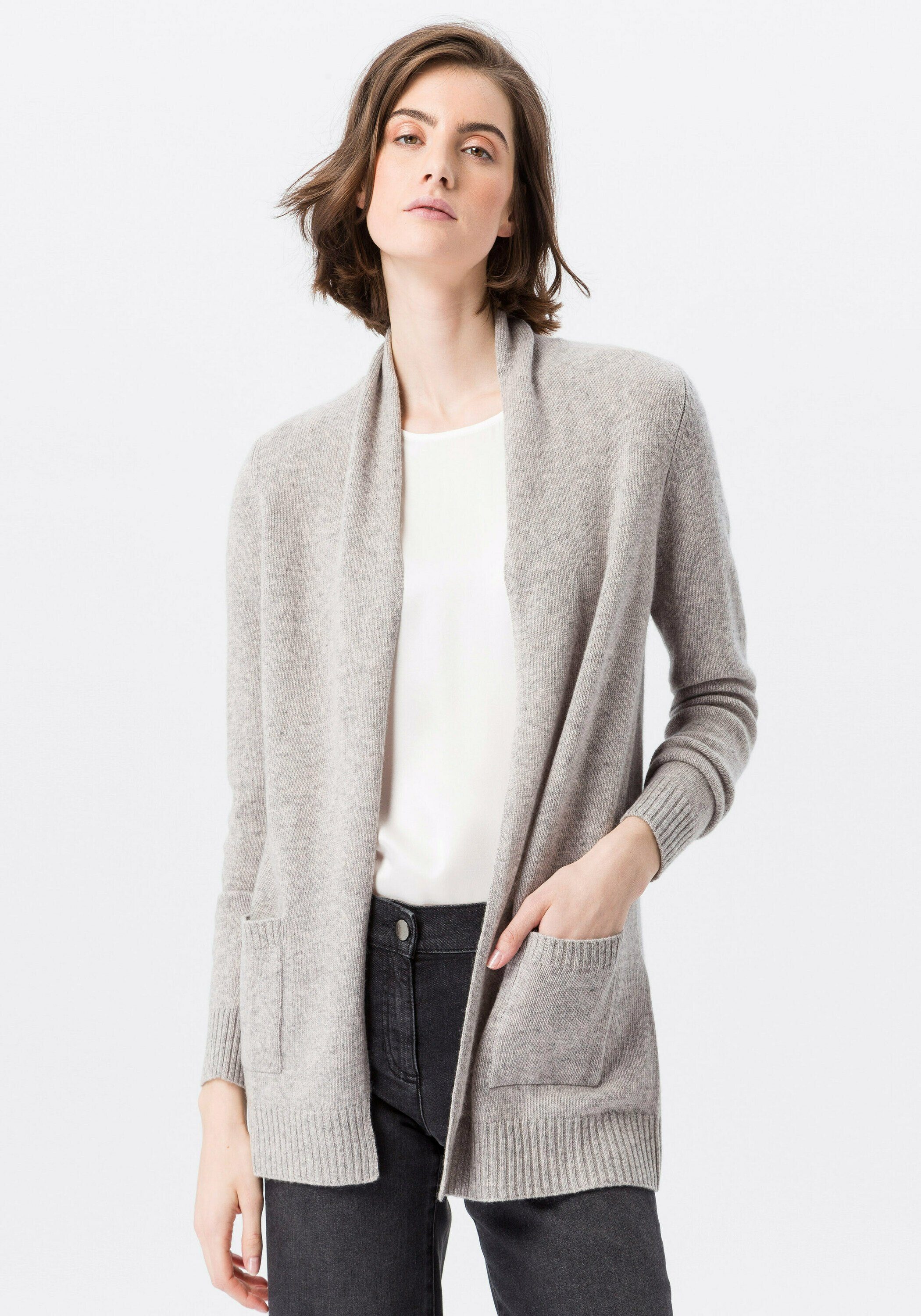 Peter Hahn Cardigan new wool hellgrau-m