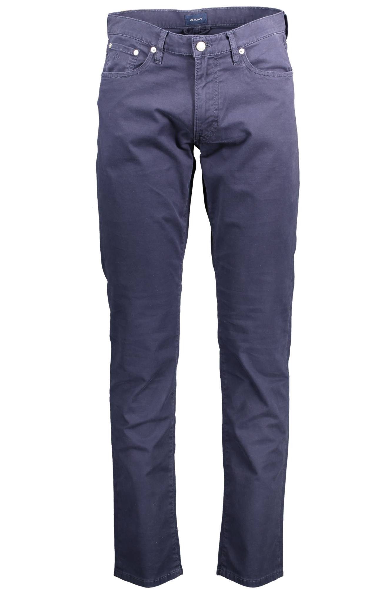 Gant 5-Pocket-Hose Elegante Herrenhose Blau aus Bio-Baumwolle mit 5 Taschen Design