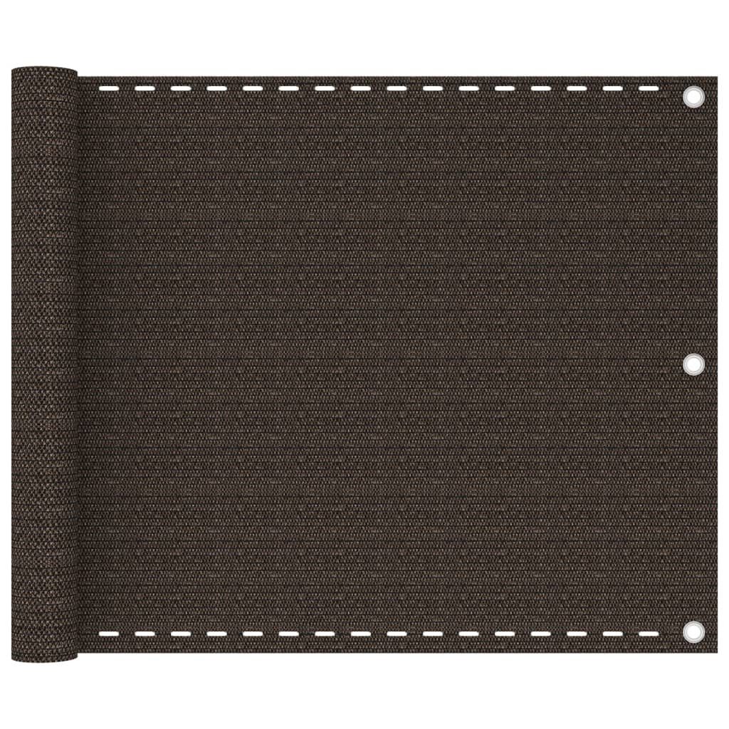 furnicato Sonnenschirm BalkonSichtschutz Braun 75x600 cm HDPE