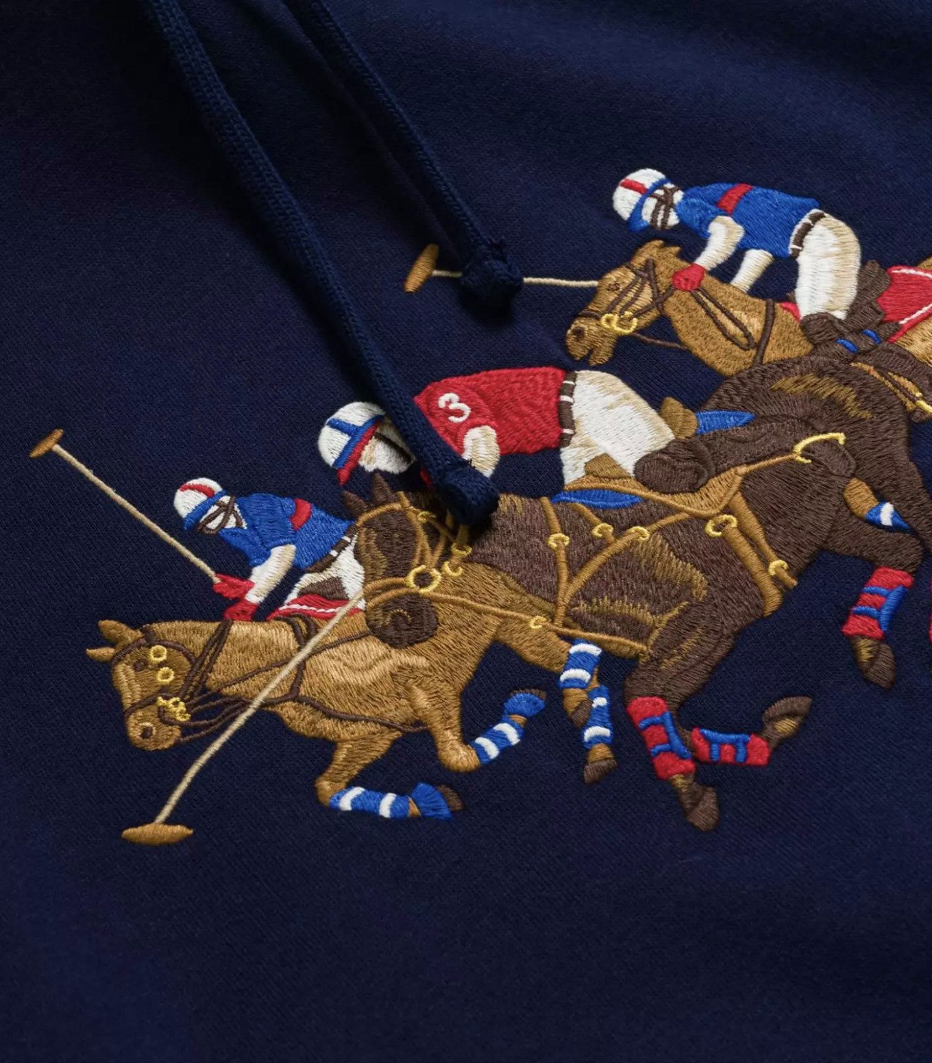 Polo Ralph Lauren Hoodie Triple Pony Sweatshirt Big-Tall Kollektion Aufgesticktem Triple-Pony-Wappen, 3 Patch "stärksten Spieler"