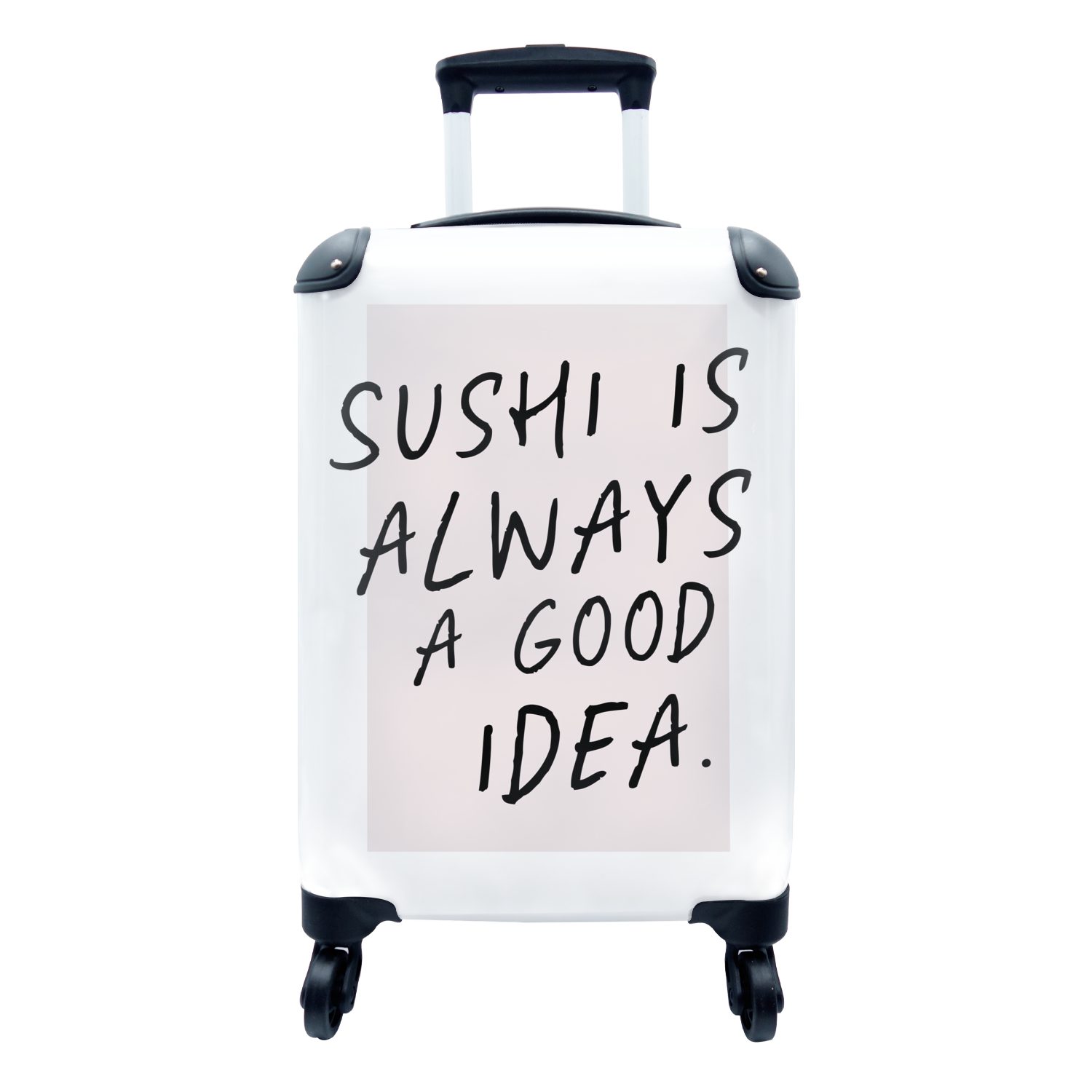MuchoWow Handgepäckkoffer Zitate - Sprichwörter - Sushi ist immer eine gute Idee - Essen, 4 Rollen, Reisetasche mit rollen, Handgepäck für Ferien, Trolley, Reisekoffer